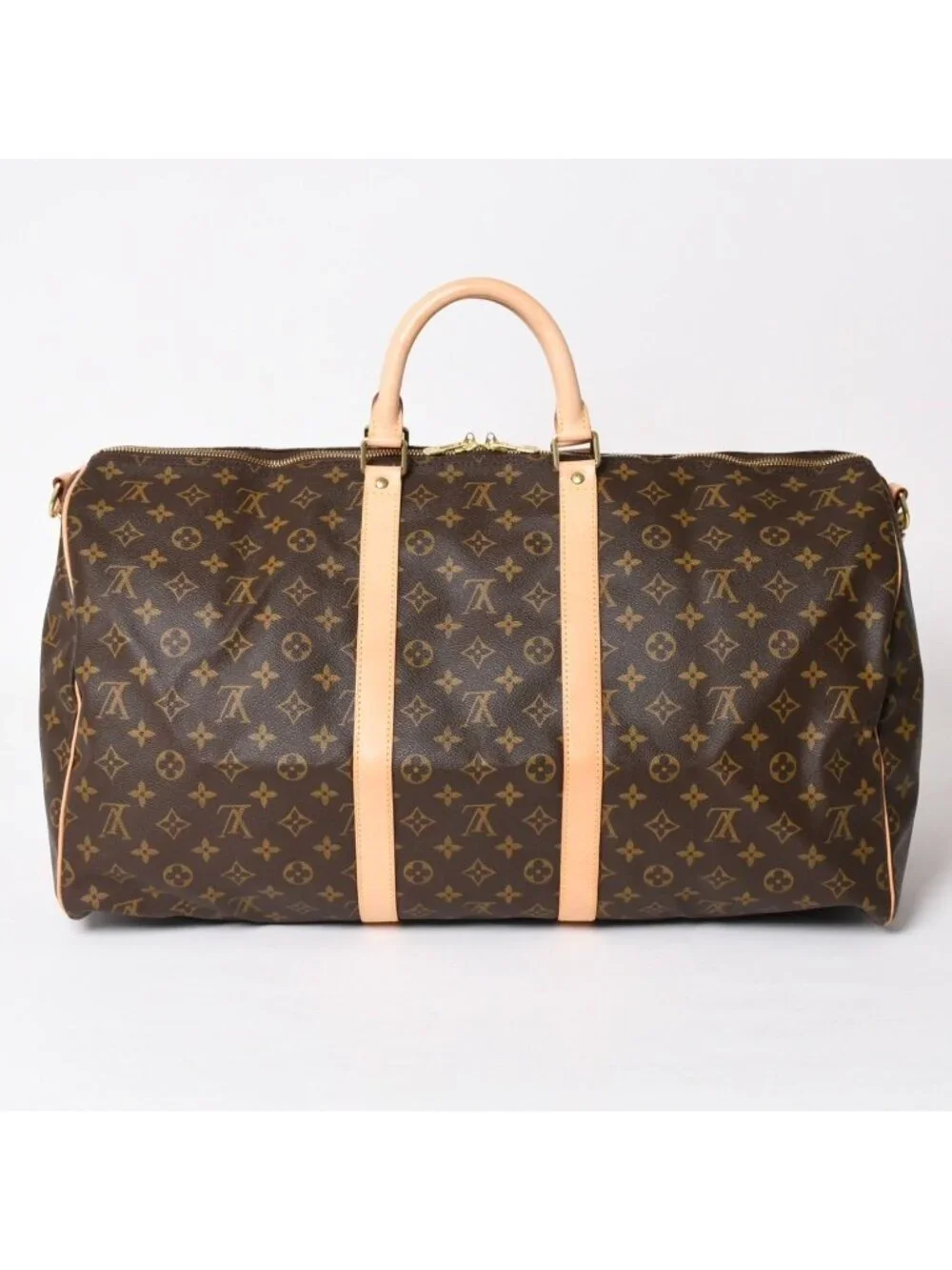 Louis Vuitton Monogram Keepall Bandouliere 55 2-Way Boston Bag Brown Canvas